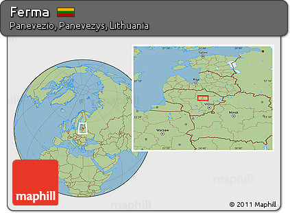 Savanna Style Location Map of Ferma