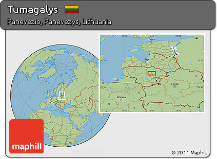 Savanna Style Location Map of Tumagalys