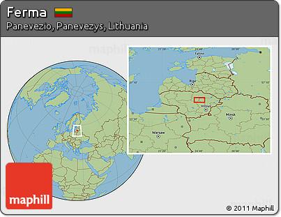Savanna Style Location Map of Ferma