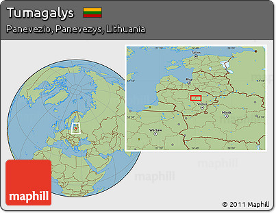 Savanna Style Location Map of Tumagalys