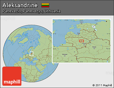 Savanna Style Location Map of Aleksandrinė