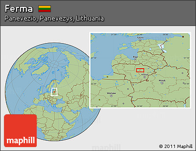 Savanna Style Location Map of Ferma