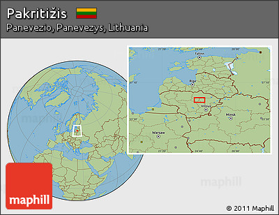 Savanna Style Location Map of Pakritižis