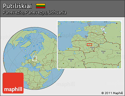 Savanna Style Location Map of Putiliškiai