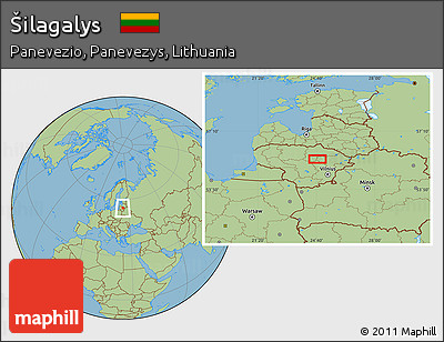 Savanna Style Location Map of Šilagalys