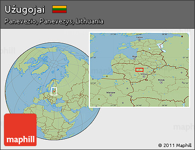 Savanna Style Location Map of Užugojai