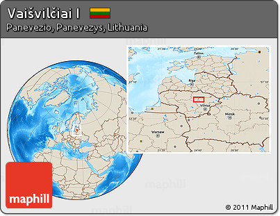 Shaded Relief Location Map of Vaišvilčiai I