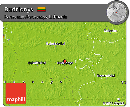 Physical Map of Budrionys