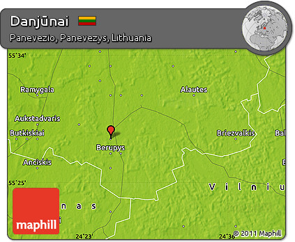 Physical Map of Danjūnai