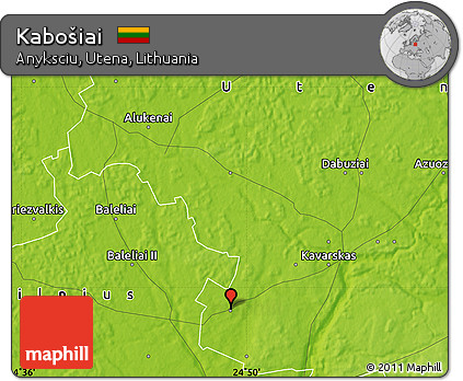 Physical Map of Kabošiai