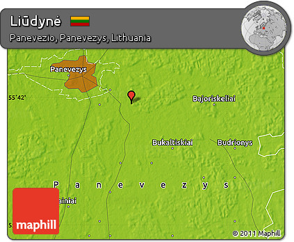 Physical Map of Liūdynė