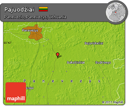 Physical Map of Pajuodžiai