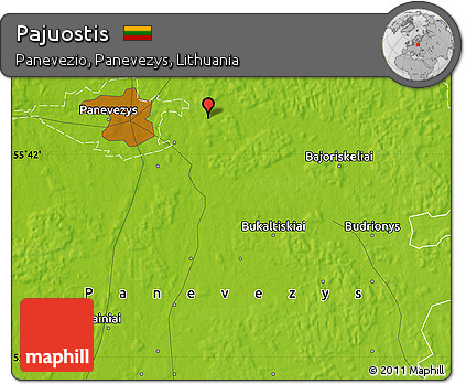 Physical Map of Pajuostis