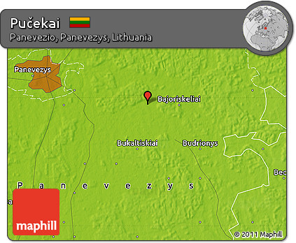 Physical Map of Pučekai