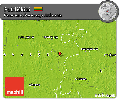 Physical Map of Putiliškiai