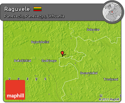 Physical Map of Raguvėlė