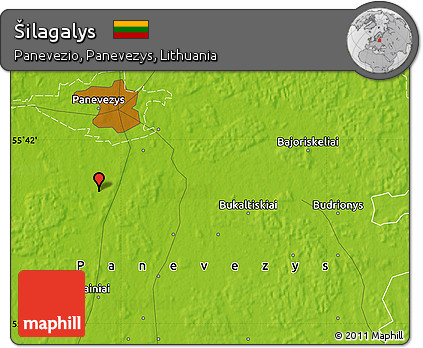 Physical Map of Šilagalys