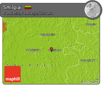 Physical Map of Smilgiai