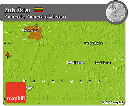 Physical Map of Zubiškiai