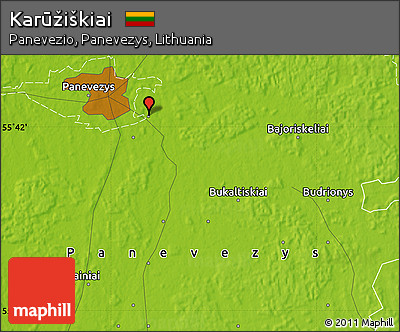 Physical Map of Karūžiškiai