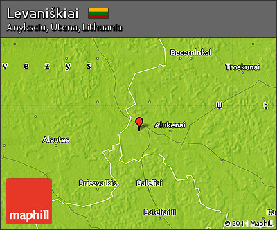Physical Map of Levaniškiai