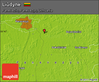 Physical Map of Liūdynė