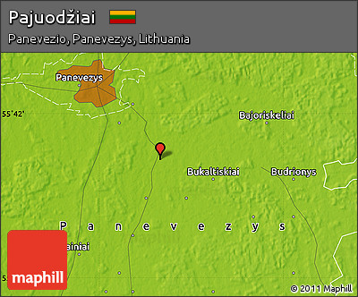 Physical Map of Pajuodžiai