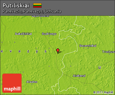 Physical Map of Putiliškiai