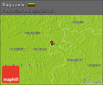 Physical Map of Raguvėlė