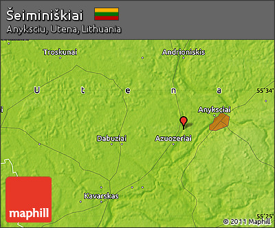 Physical Map of Šeiminiškiai