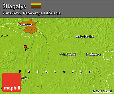 Physical Map of Šilagalys