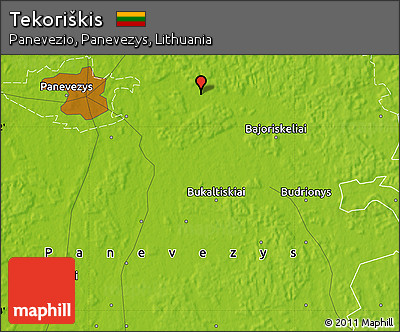 Physical Map of Tekoriškis