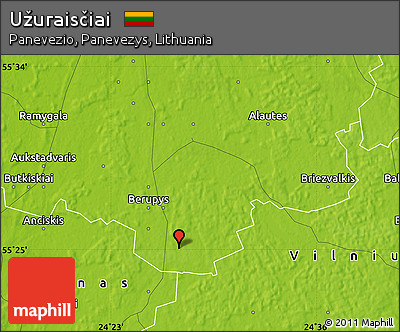 Physical Map of Užuraisčiai