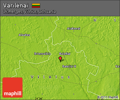 Physical Map of Varilėnai