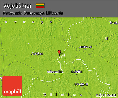 Physical Map of Vėjeliškiai