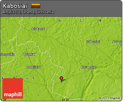 Physical Map of Kabošiai