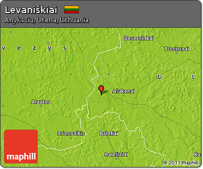 Physical Map of Levaniškiai