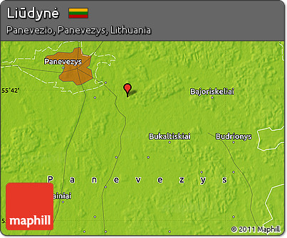 Physical Map of Liūdynė