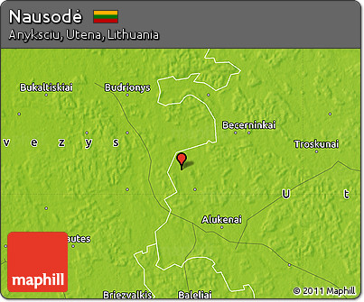 Physical Map of Nausodė