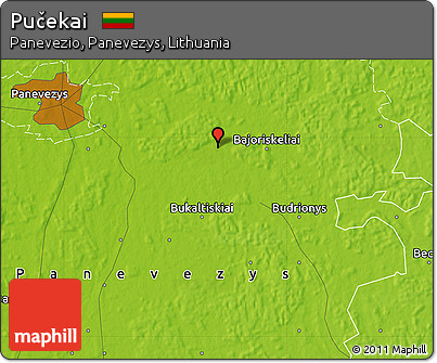 Physical Map of Pučekai