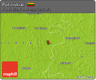 Physical Map of Putiliškiai