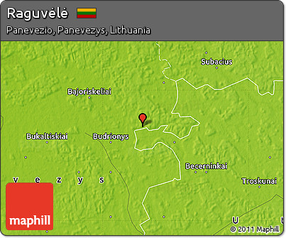 Physical Map of Raguvėlė