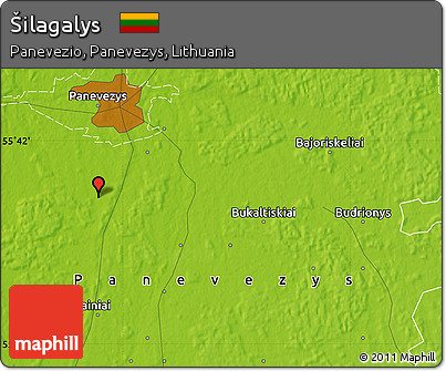Physical Map of Šilagalys
