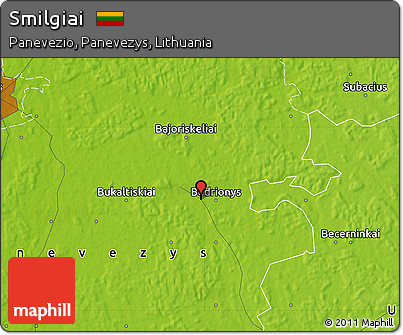 Physical Map of Smilgiai