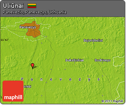 Physical Map of Uliūnai