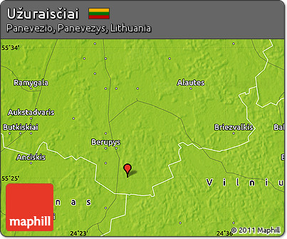 Physical Map of Užuraisčiai