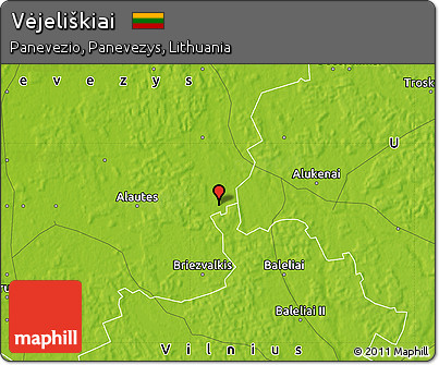 Physical Map of Vėjeliškiai