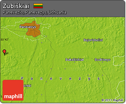 Physical Map of Zubiškiai