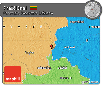 Political Map of Praščiūnai