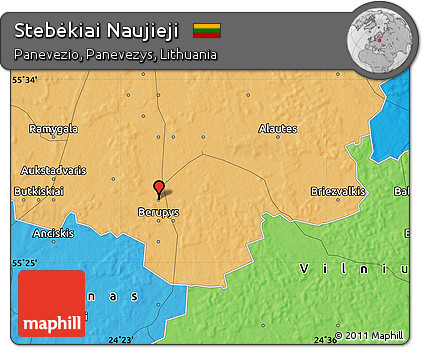 Political Map of Stebėkiai Naujieji